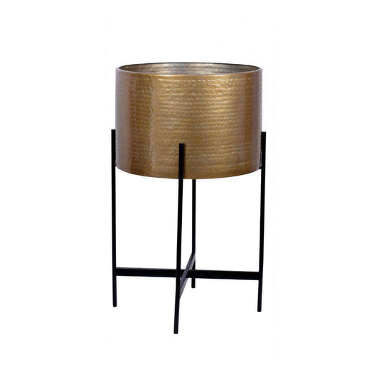 Chava - Brass Mid-Century Planter With Black Stand (Multiple Sizes)