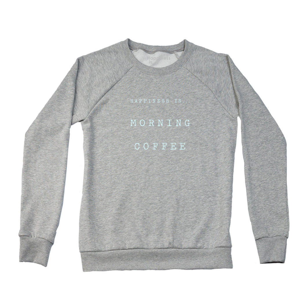 Women's Coffee Crew Sweatshirt, Heather Grey