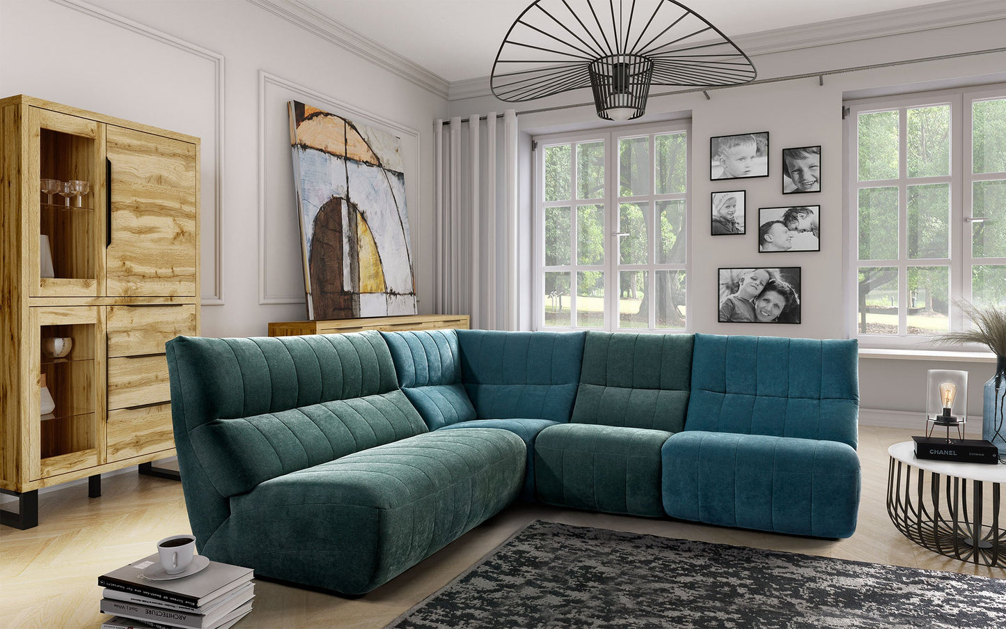 Camaro Modular Sectional - Blue/Green