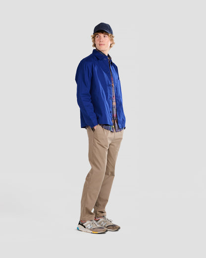 Deep Blue Solid Twill Work Jacket