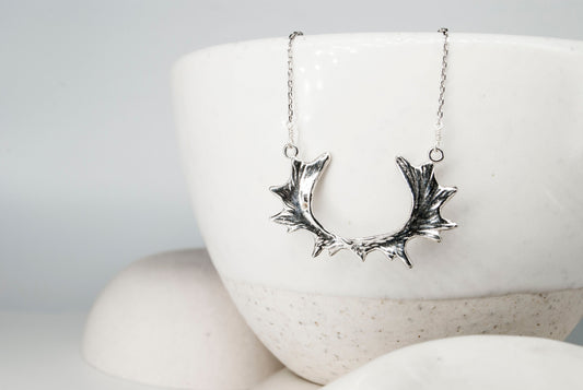 Double Moose Paddle Necklace