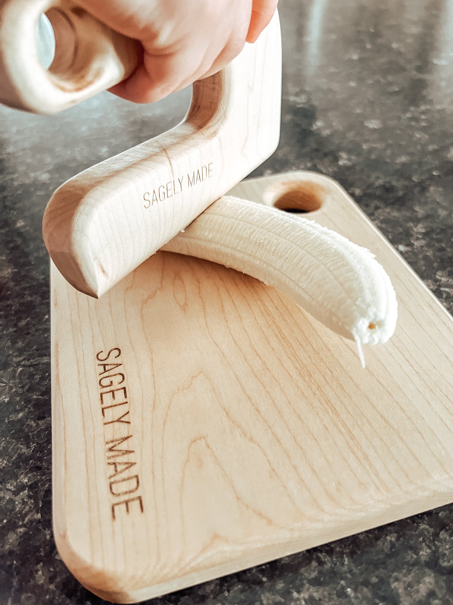 Kids wooden knife & cutting board set