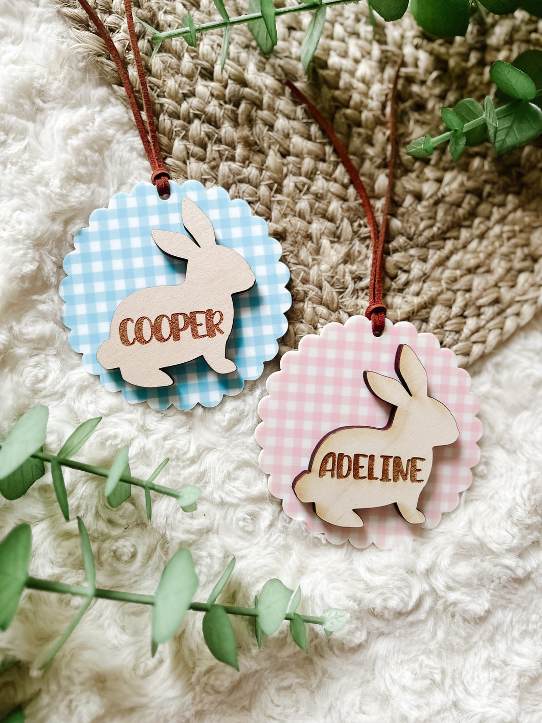 Scalloped Acrylic Easter Bunny Tags