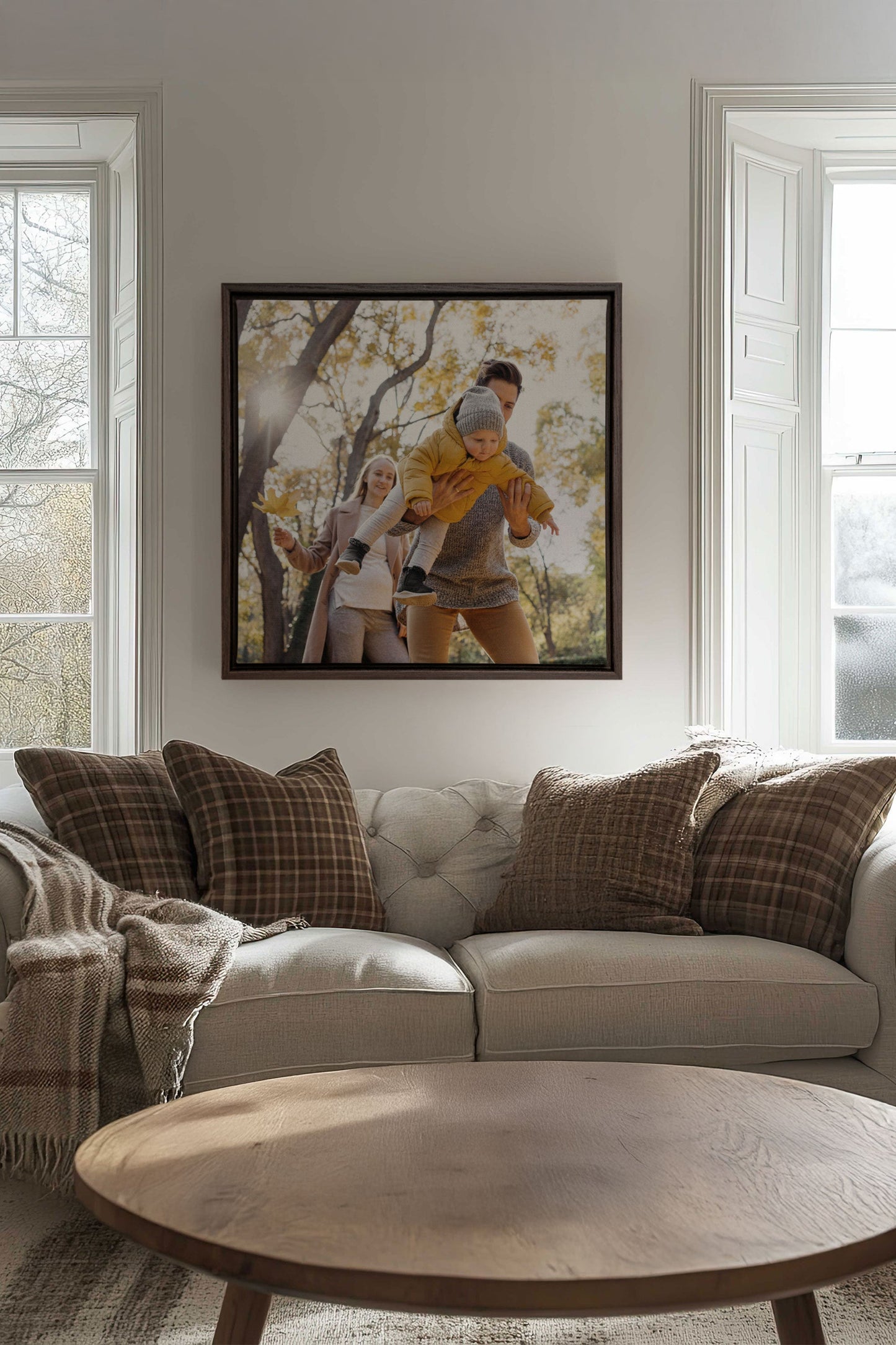 Toile étirée carrée personnalisée (avec cadre)