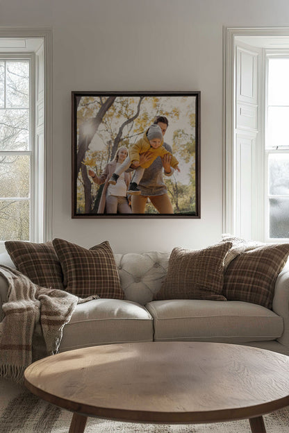 Toile étirée carrée personnalisée (avec cadre)