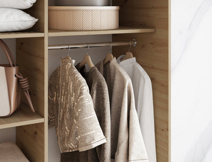 Emerio Mirrored 3 Sliding Door Freestanding Wardrobe - Maple Oak