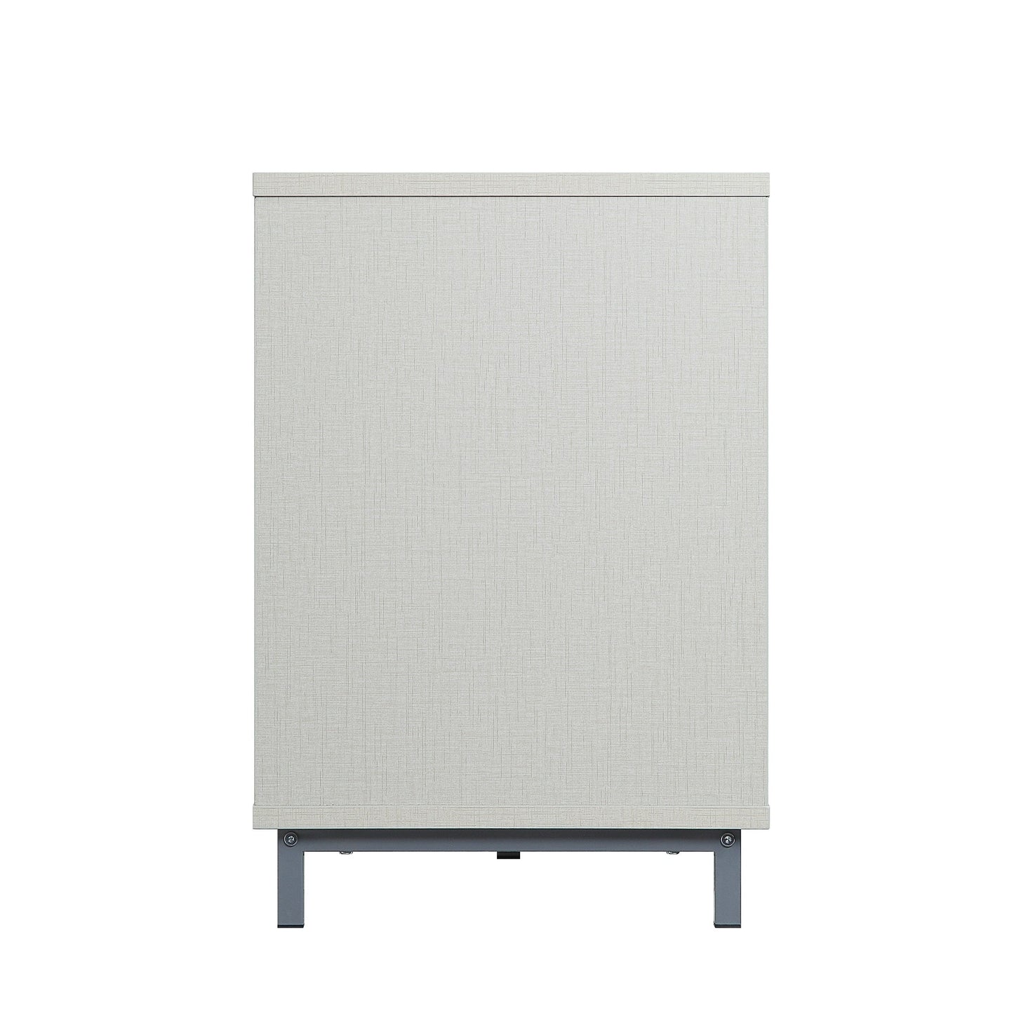 Firey 60" TV Stand/Fireplace with Glass Shelves - Beige Gloss