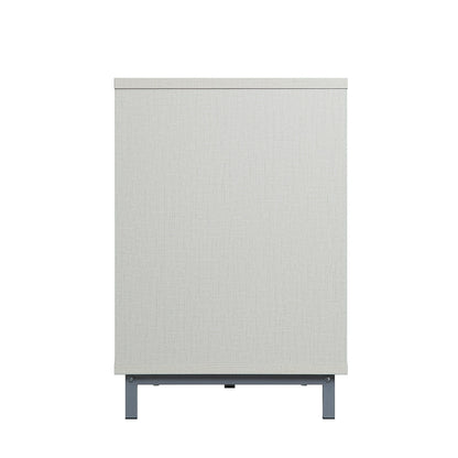 Firey 60" TV Stand/Fireplace with Glass Shelves - Beige Gloss