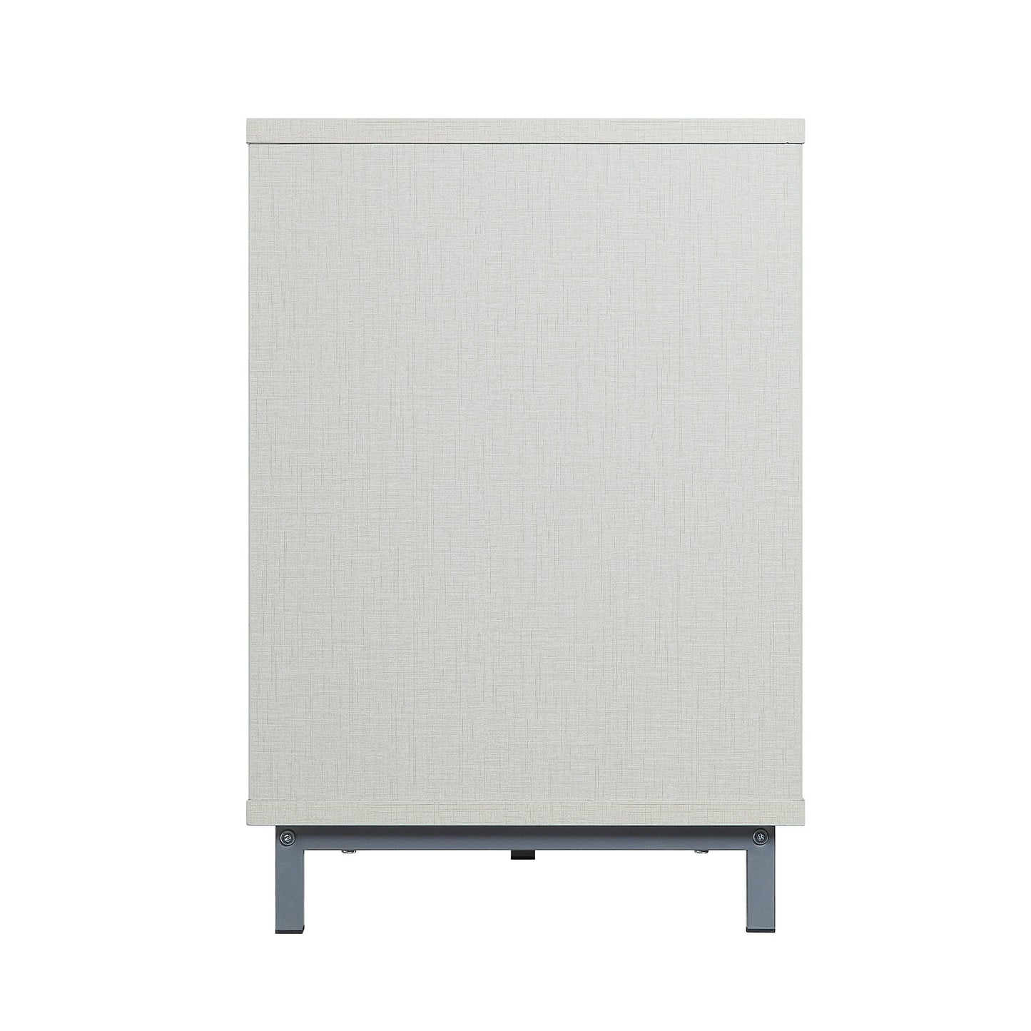 Firey 60" TV Stand/Fireplace with Glass Shelves - Beige Gloss