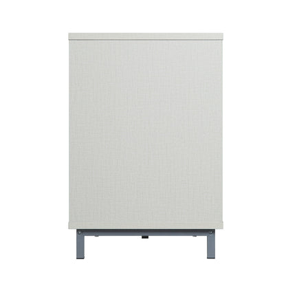 Firey 60" TV Stand/Fireplace with Glass Shelves - Beige Gloss