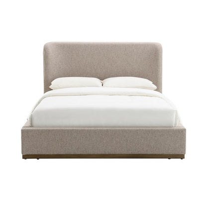 Faye Queen Bed With Curved Headboard - Perfect Taupe