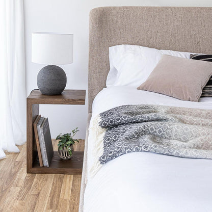 Faye King Bed With Curved Headboard - Perfect Taupe