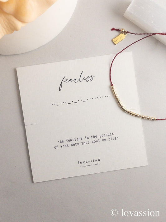 14K Fearless Bracelet | Morse Code Jewelry