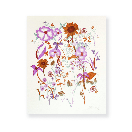 Floral  | Wildflowers | 8x10 Letterpress Art Print