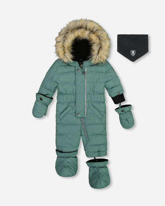 One Piece Baby Snowsuit Silver Pine