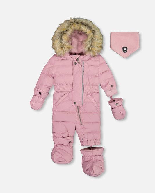 One Piece Baby Snowsuit Orchid