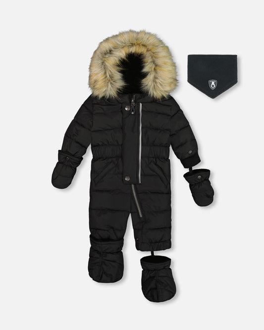 One Piece Baby Snowsuit Black