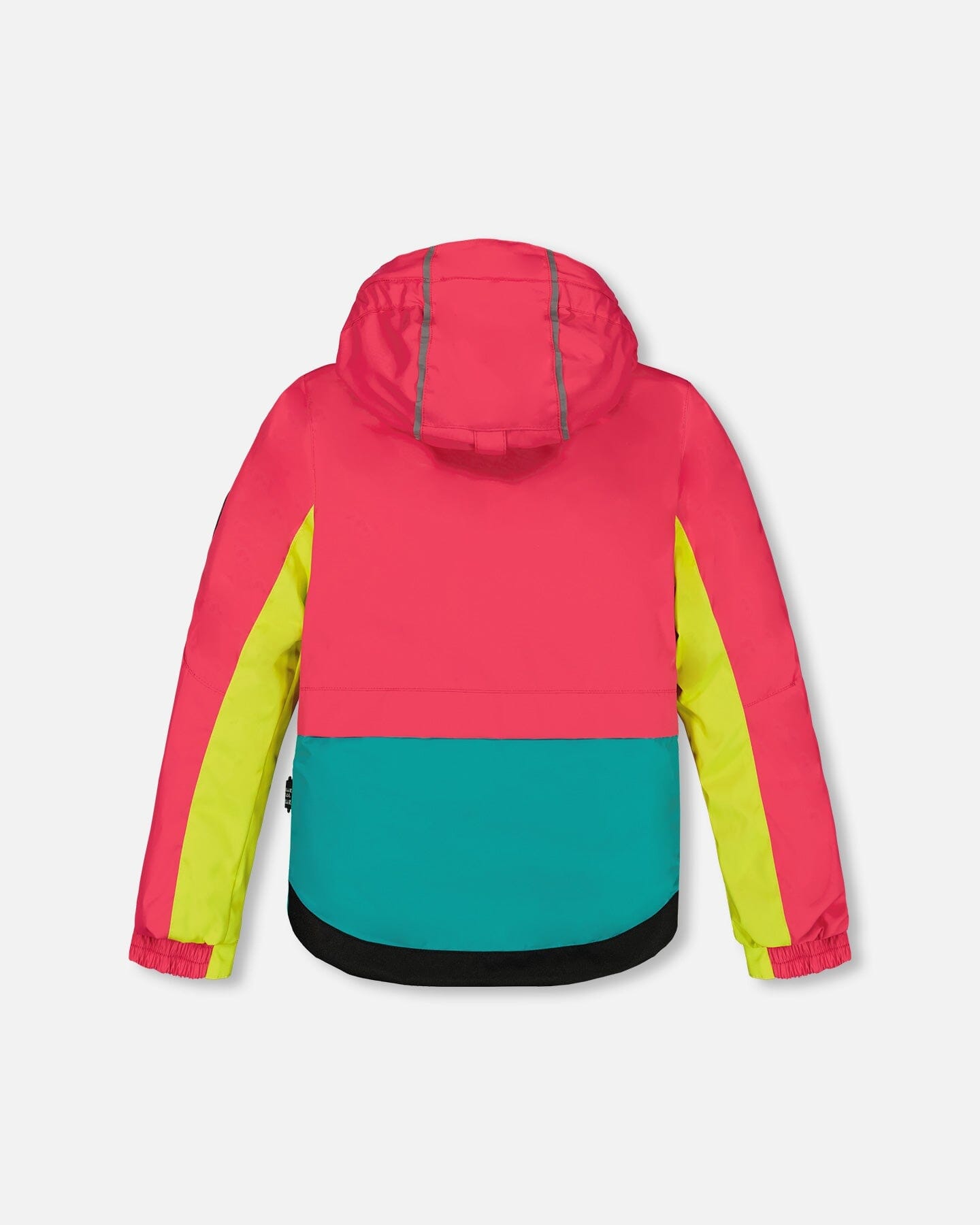 Two Piece Snowsuit Colorblock Fuchsia, Lime And Turquoise With Printed Bubbles