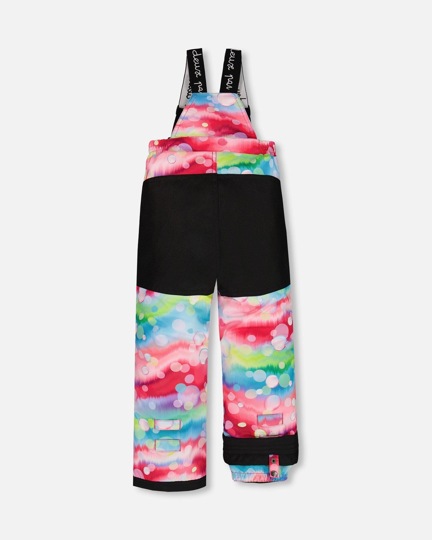 Two Piece Snowsuit Colorblock Fuchsia, Lime And Turquoise With Printed Bubbles