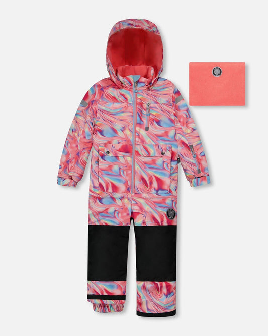 One Piece Snowsuit Printed Marble