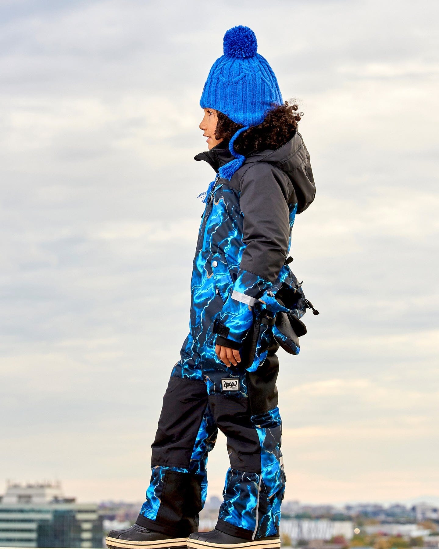 One Piece TEKNIK Snowsuit Black Printed Storm