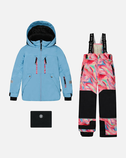 Two Piece TEKNIK Snowsuit Air Blue And Printed Marble