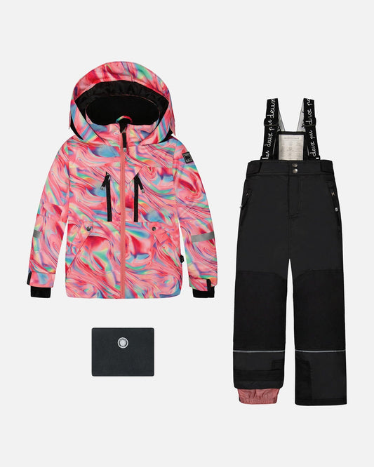 Two Piece TEKNIK Snowsuit Printed Marble And Black