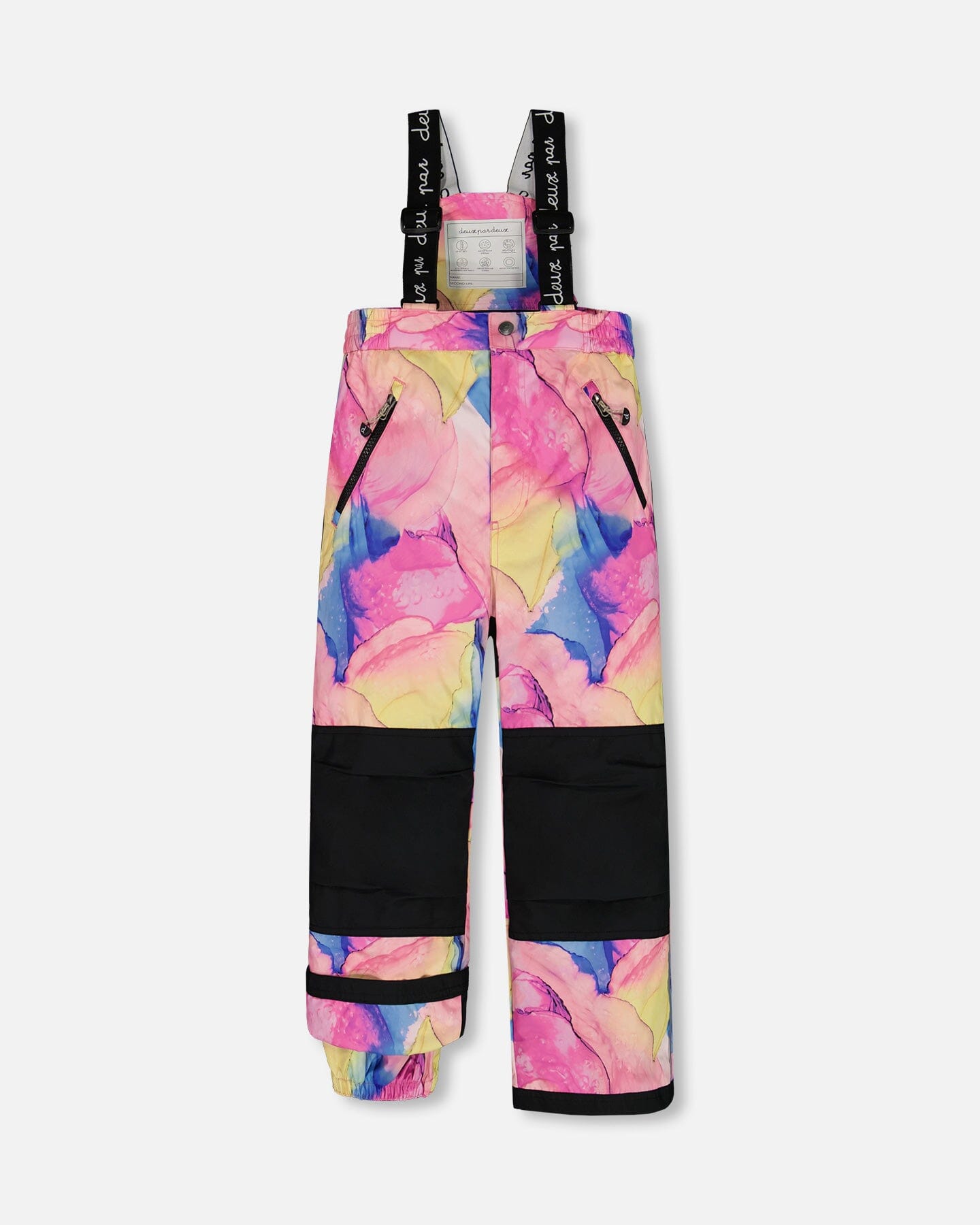 Two Piece Snowsuit Black With Printed Multicolor