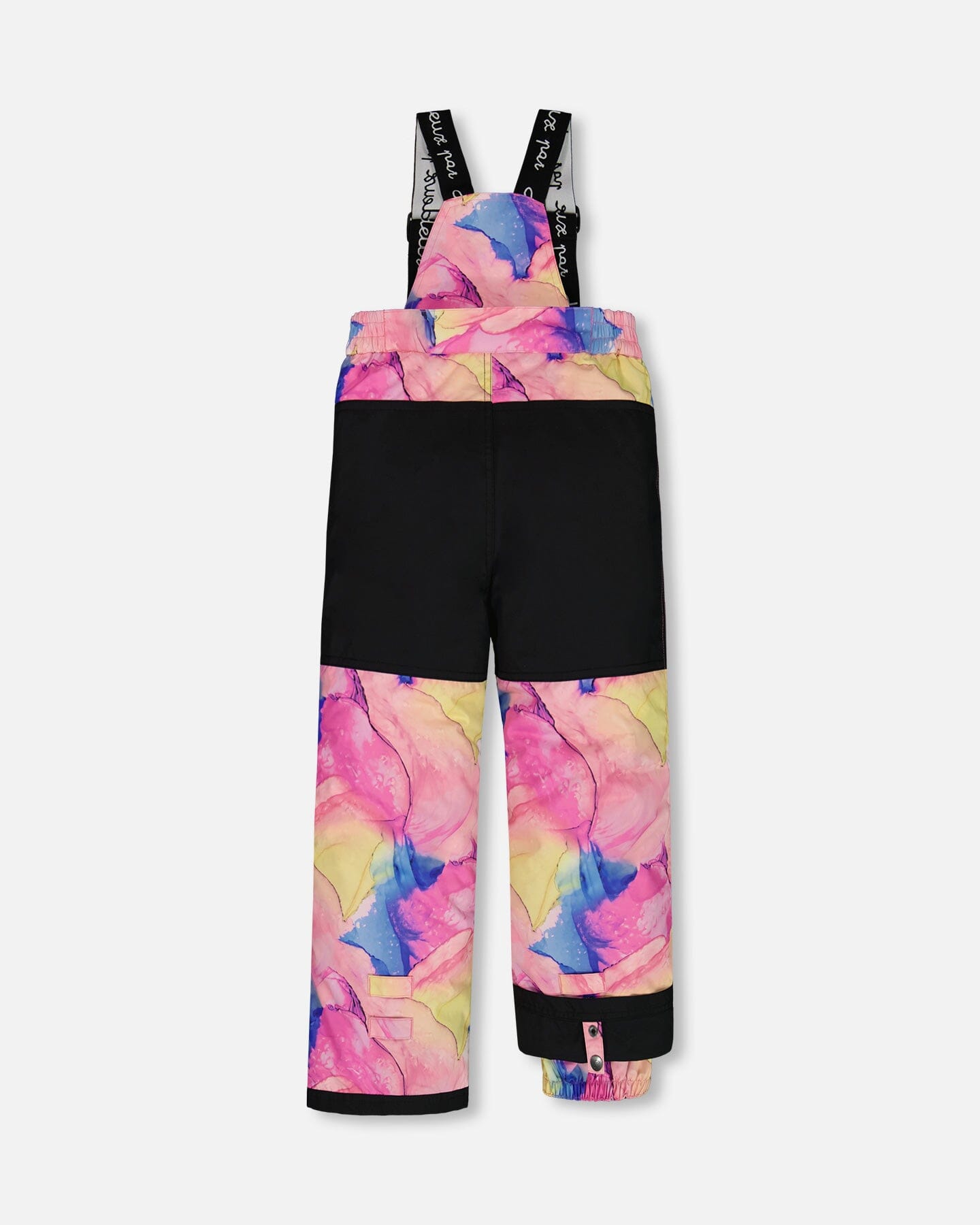 Two Piece Snowsuit Black With Printed Multicolor