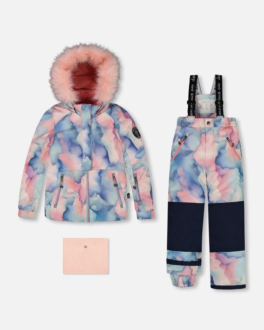 Two Piece Snowsuit Printed Pastel Watercolor