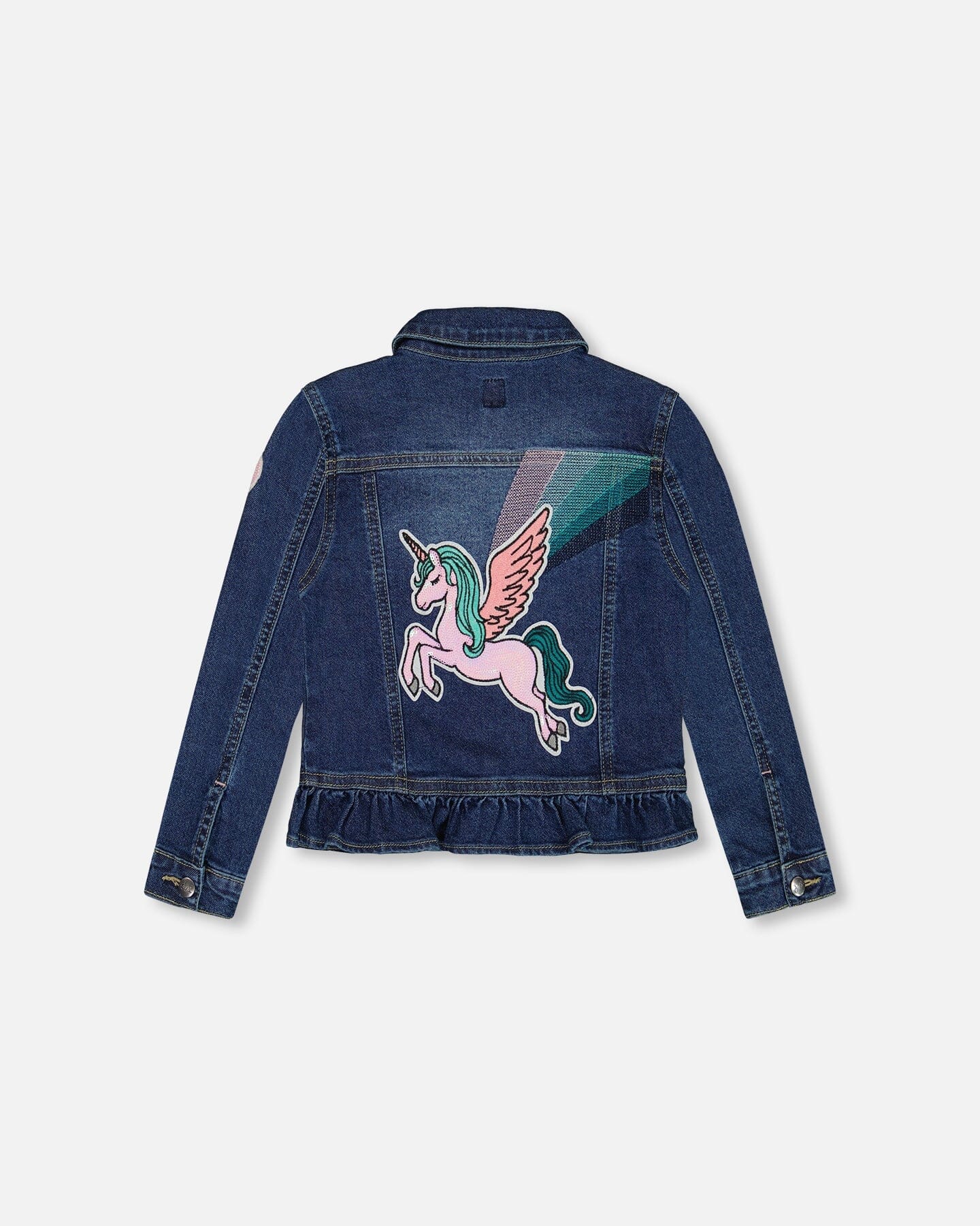 Stretch Denim Jacket With Unicorn