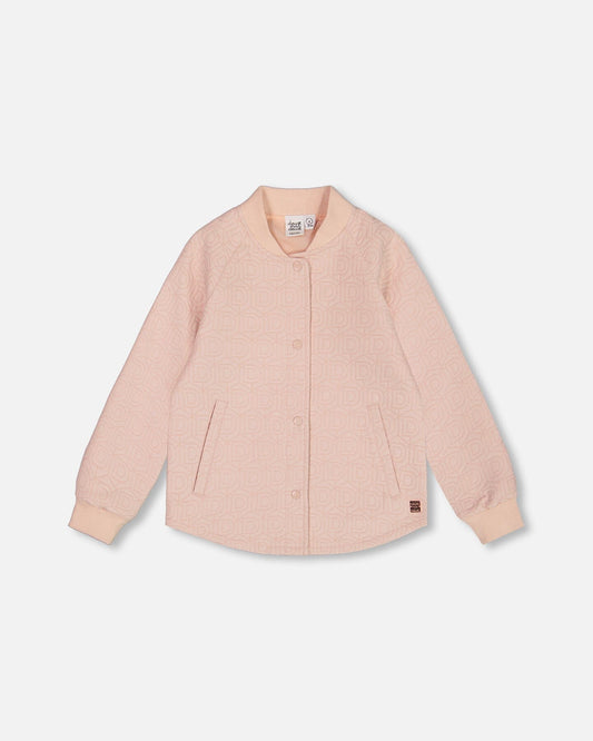 Quilted Long Sleeve Overshirt Light Pink