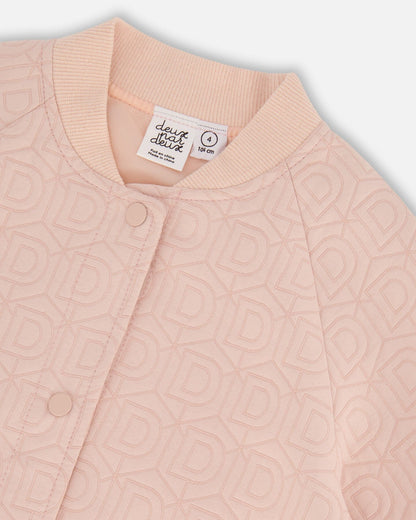 Quilted Long Sleeve Overshirt Light Pink