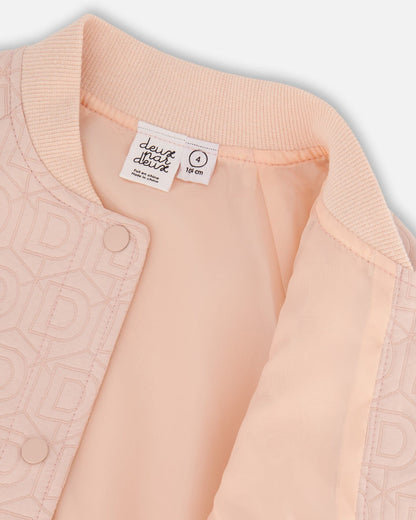 Quilted Long Sleeve Overshirt Light Pink