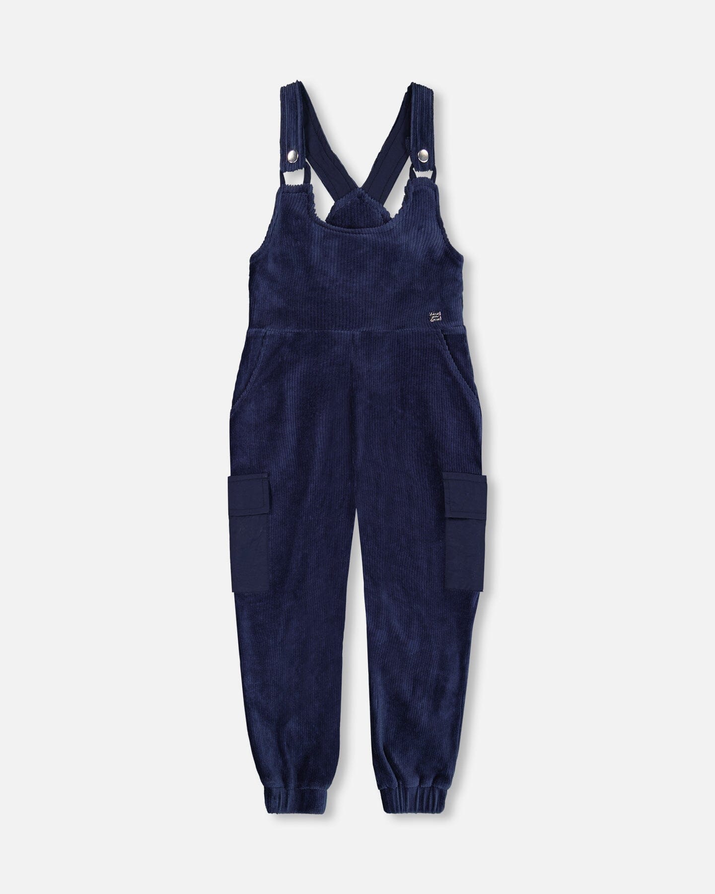 Velvet Stretch Cargo Overalls Navy