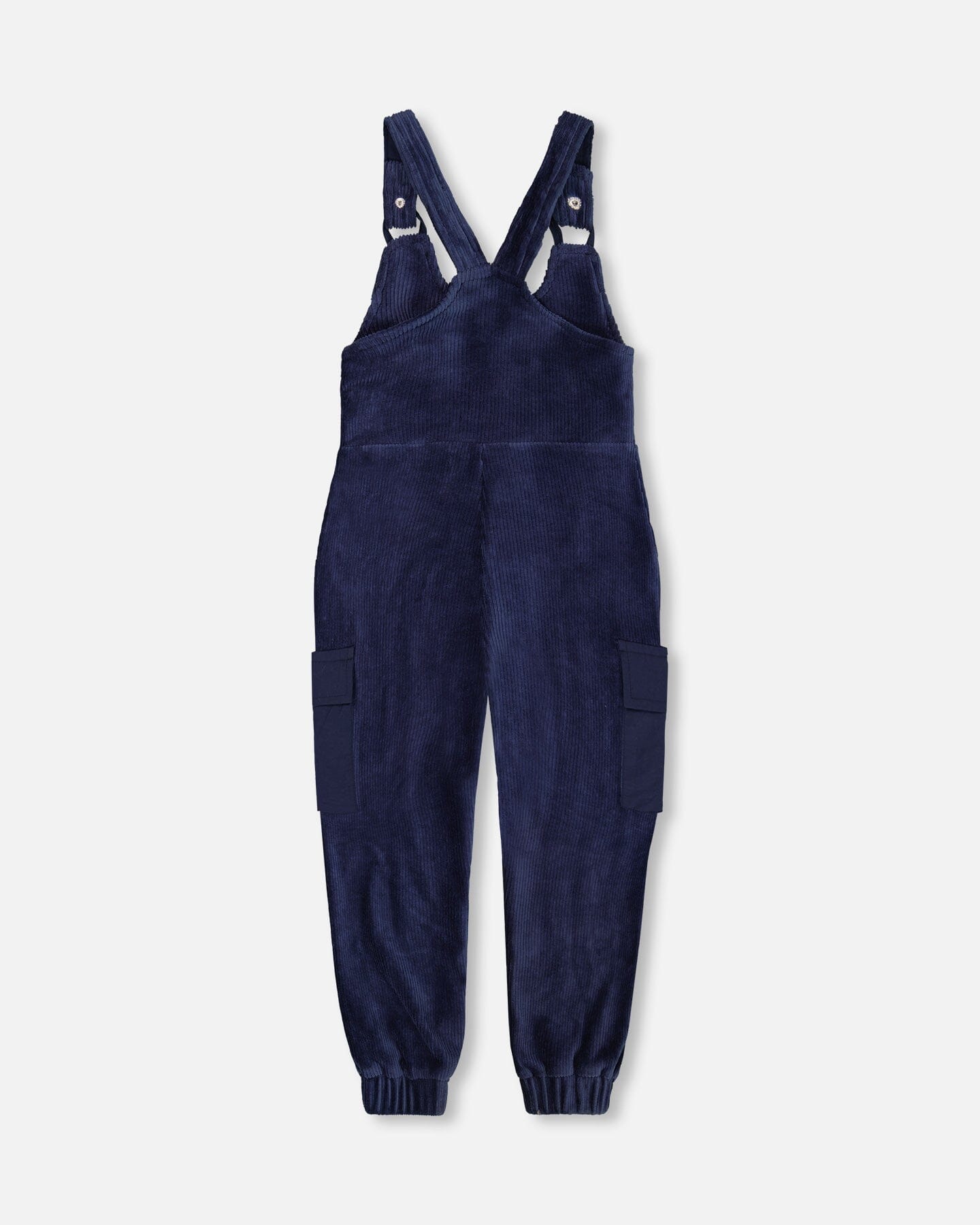 Velvet Stretch Cargo Overalls Navy