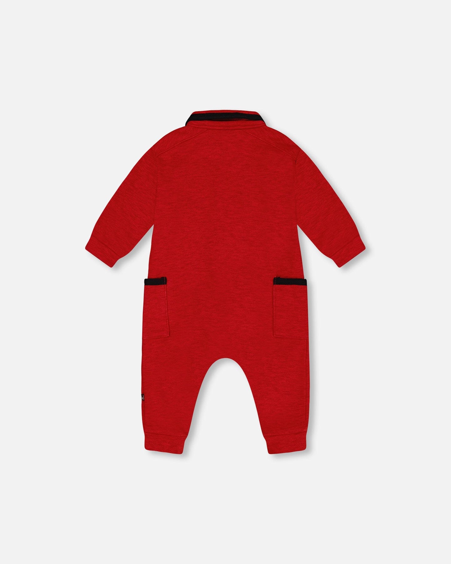 Button Front Jumpsuit Red Mix