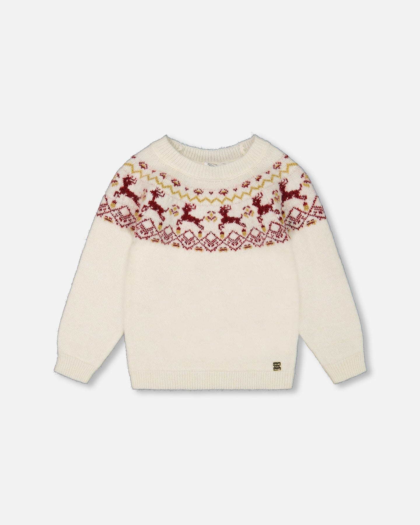 Sweater With Christmas Intarsia Off White And Red