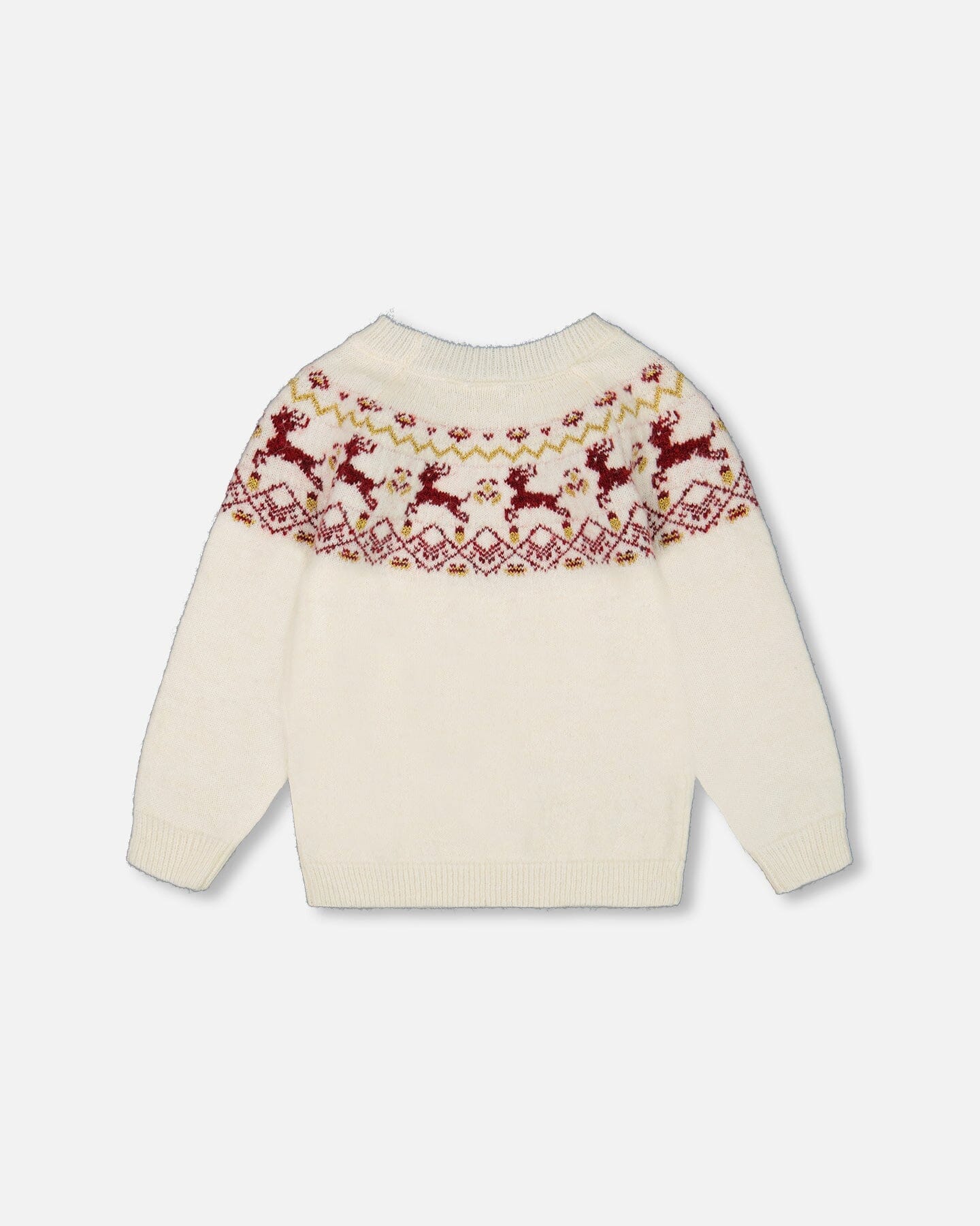 Sweater With Christmas Intarsia Off White And Red