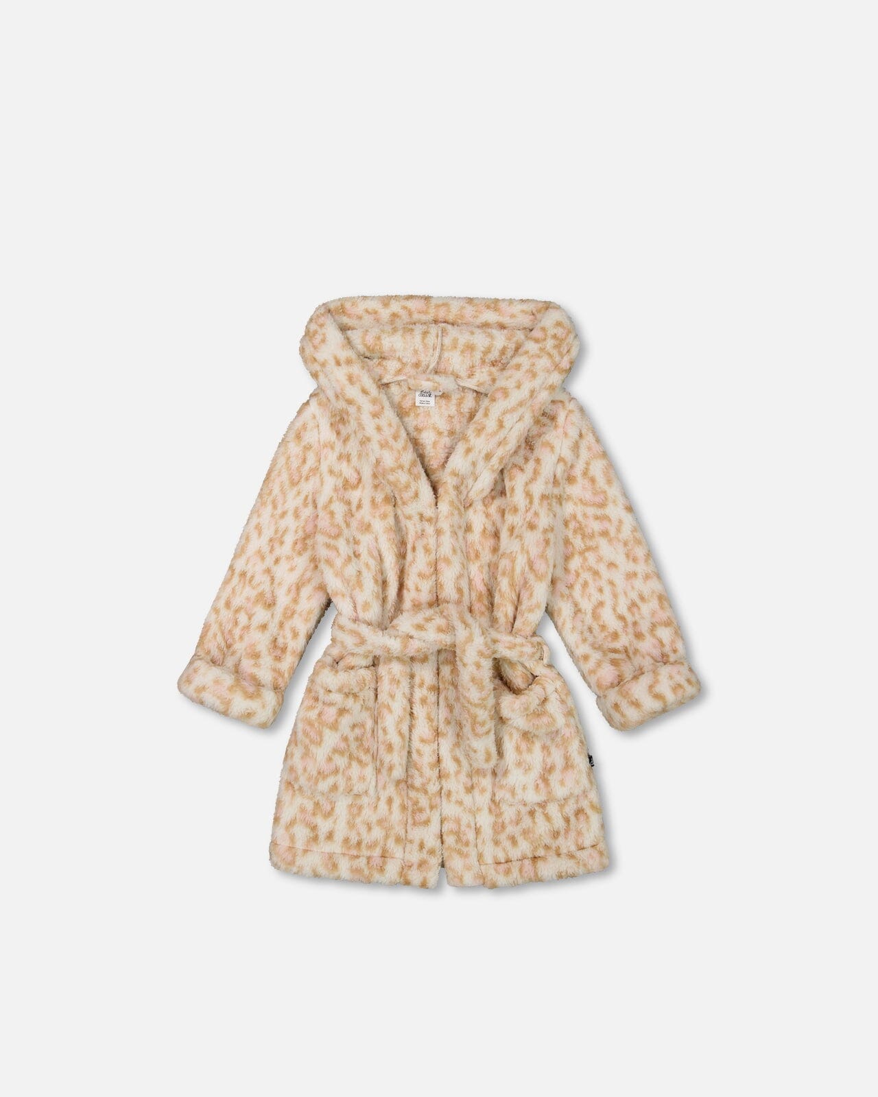 Plush Robe Nougat Printed Leopard