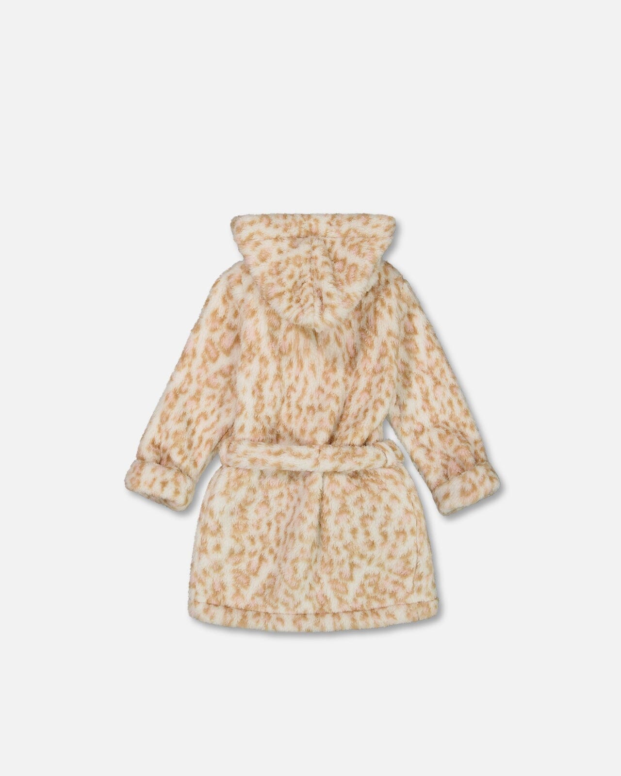 Plush Robe Nougat Printed Leopard