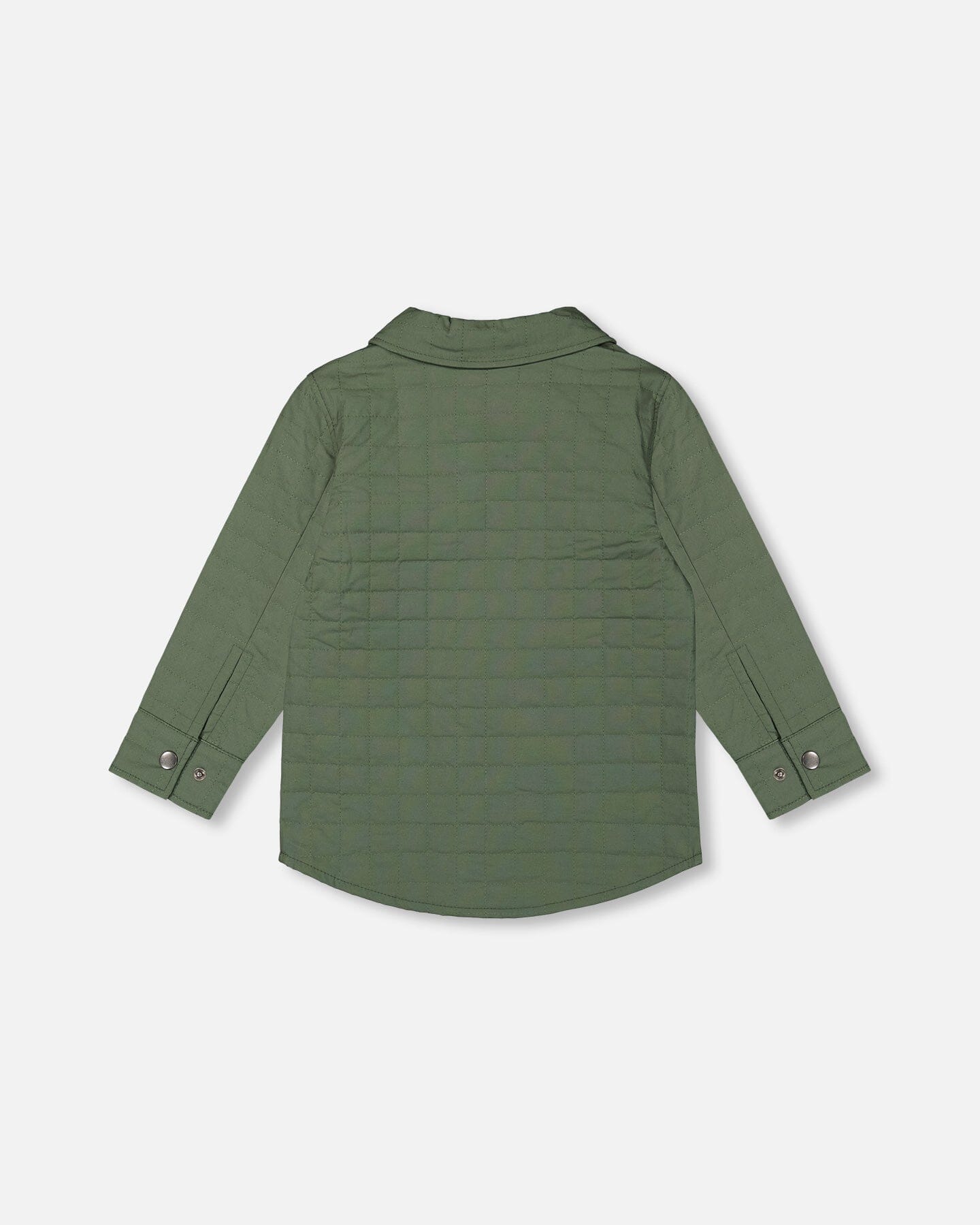 Quilted Canvas Overshirt With Pockets Forest Green