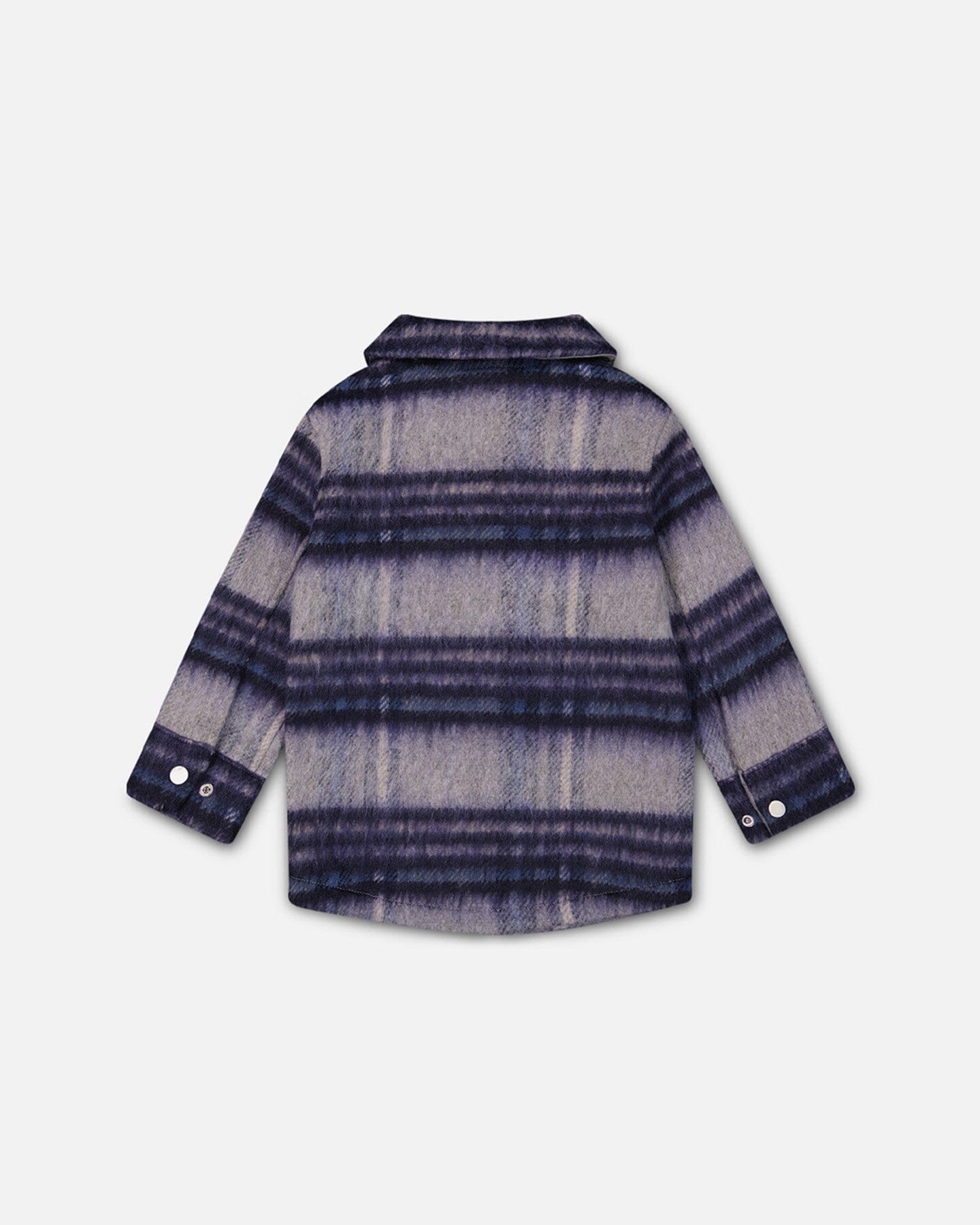 Overshirt Wool-Effect With Pockets Plaid Blue And Gray