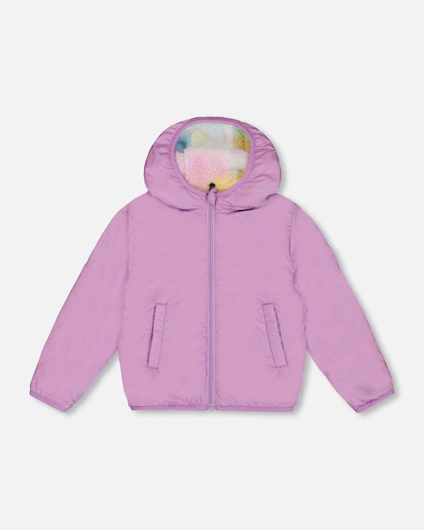 Reversible Plush Jacket Lilac Tie Dye