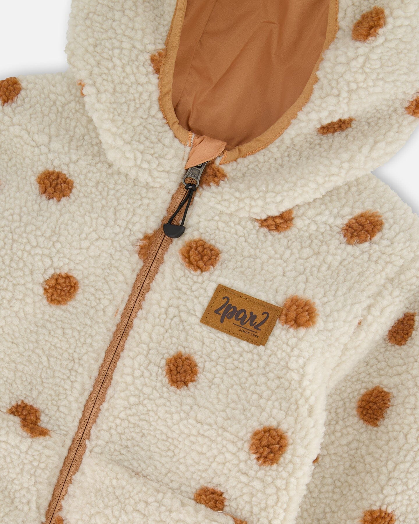 Reversible Sherpa Jacket Pinky Brown With Dots