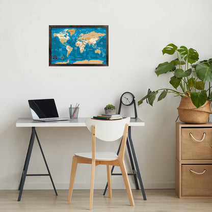 Globetrotter Cork Pin Map | 18 x 12 Framed | 10, 20, Single Units