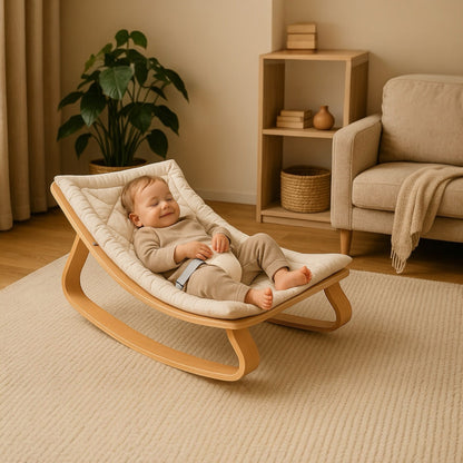 Wooden Baby Rocker – Natural Comfort and Modern Design | Nursery Rocking Chair