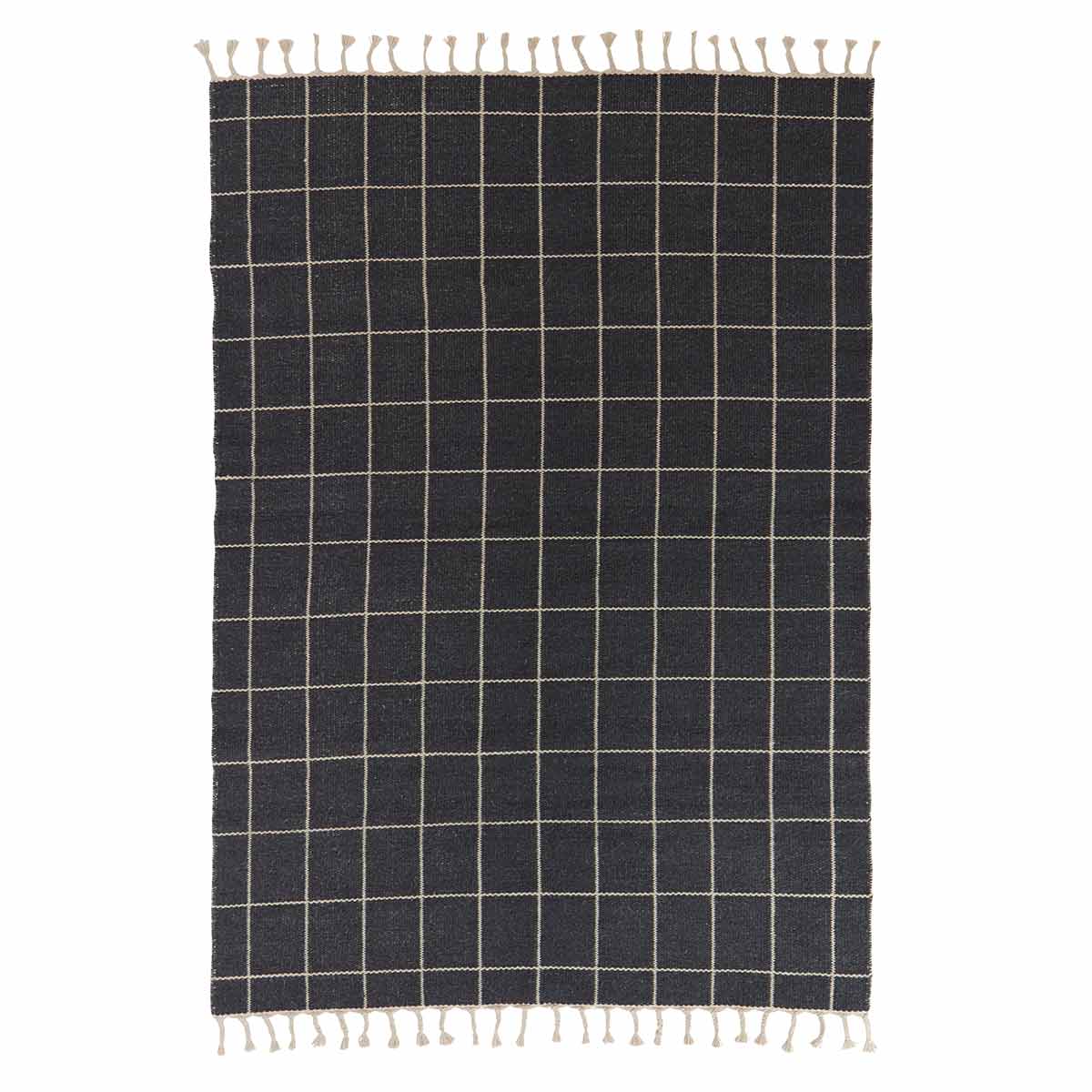 Reversible Grid Rug - Offwhite / Anthracite