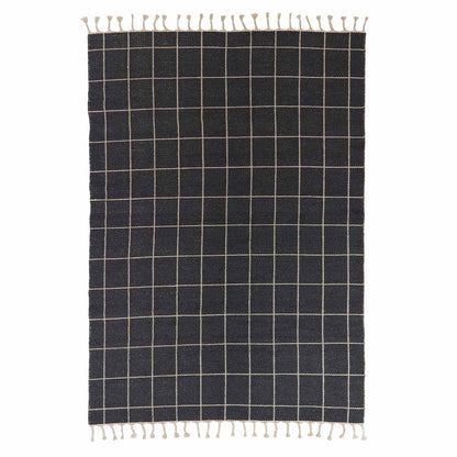 Reversible Grid Rug - Offwhite / Anthracite
