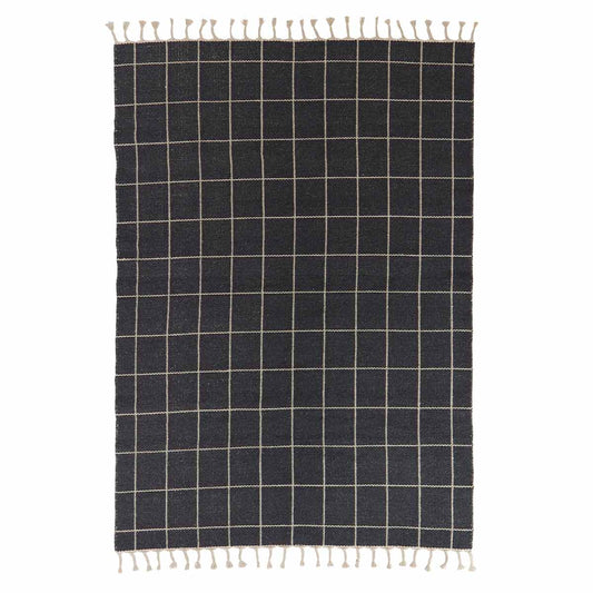 Reversible Grid Rug - Offwhite / Anthracite
